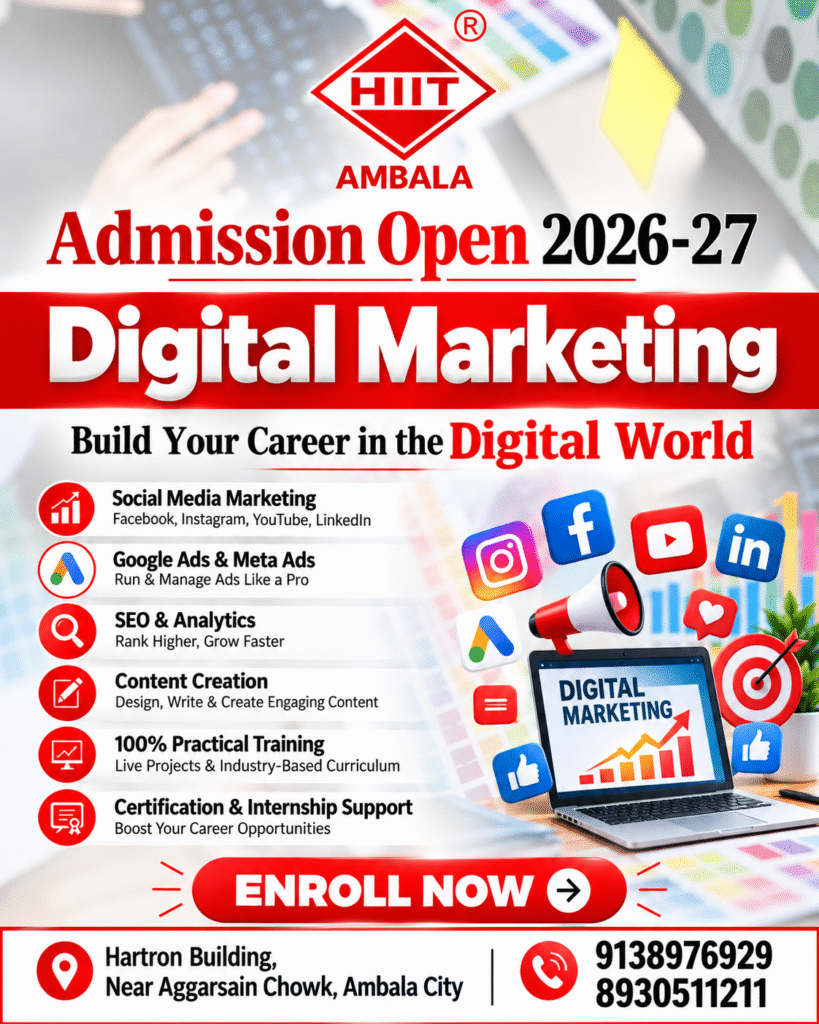 HIIT Ambala Digital Marketing Admissions Poster